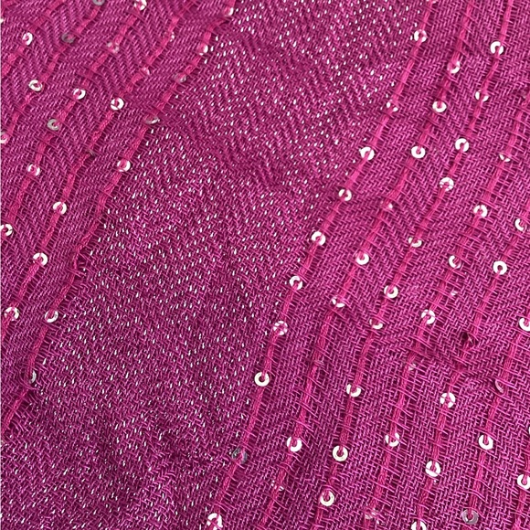 NWT Cejon Magenta silver thread & sequins womens infinity scarf | lightweight - Picture 3 of 10